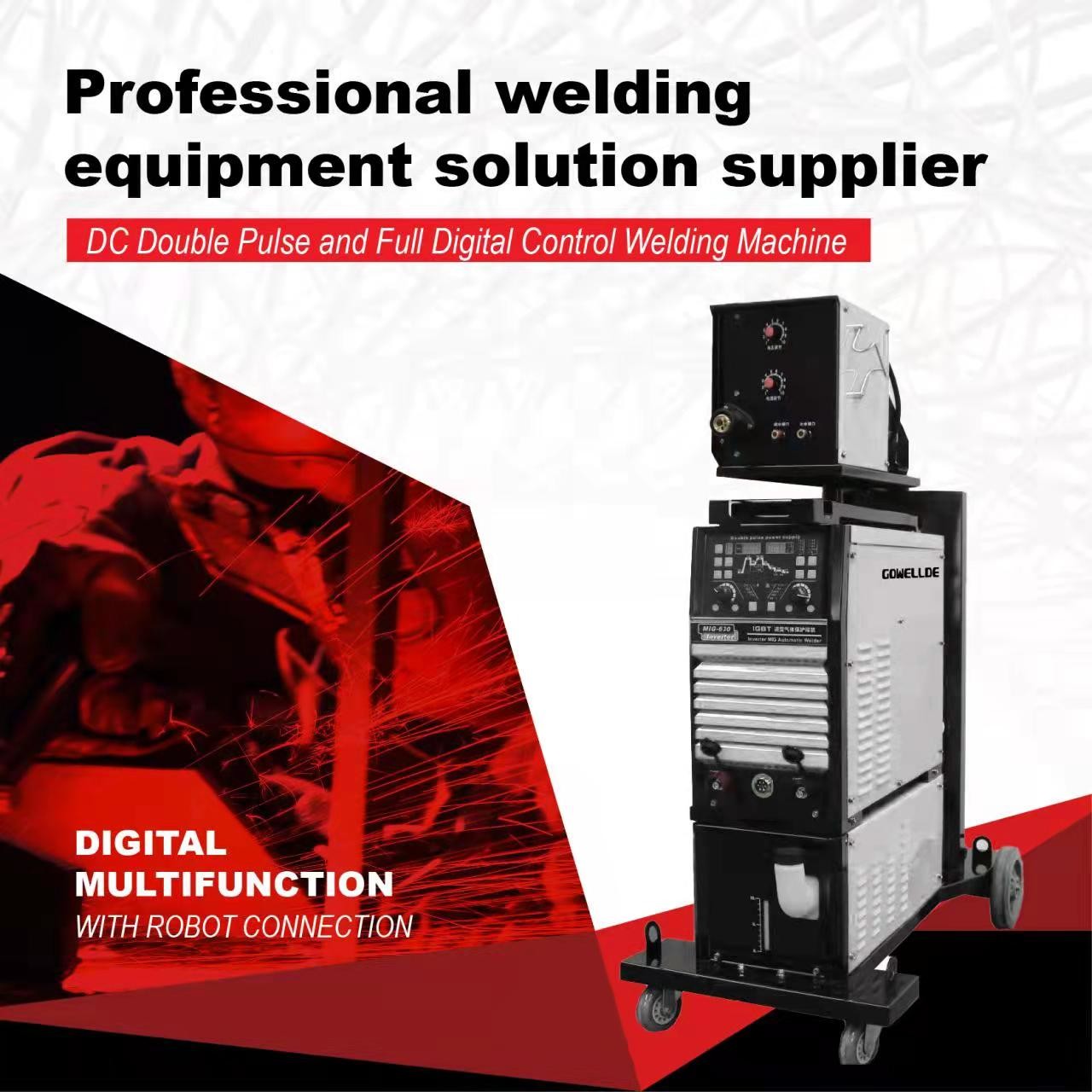 DC Double Pulse MIG Welder IGBT Inverter Full Digital Control Aluminum Welding Machine Inverter